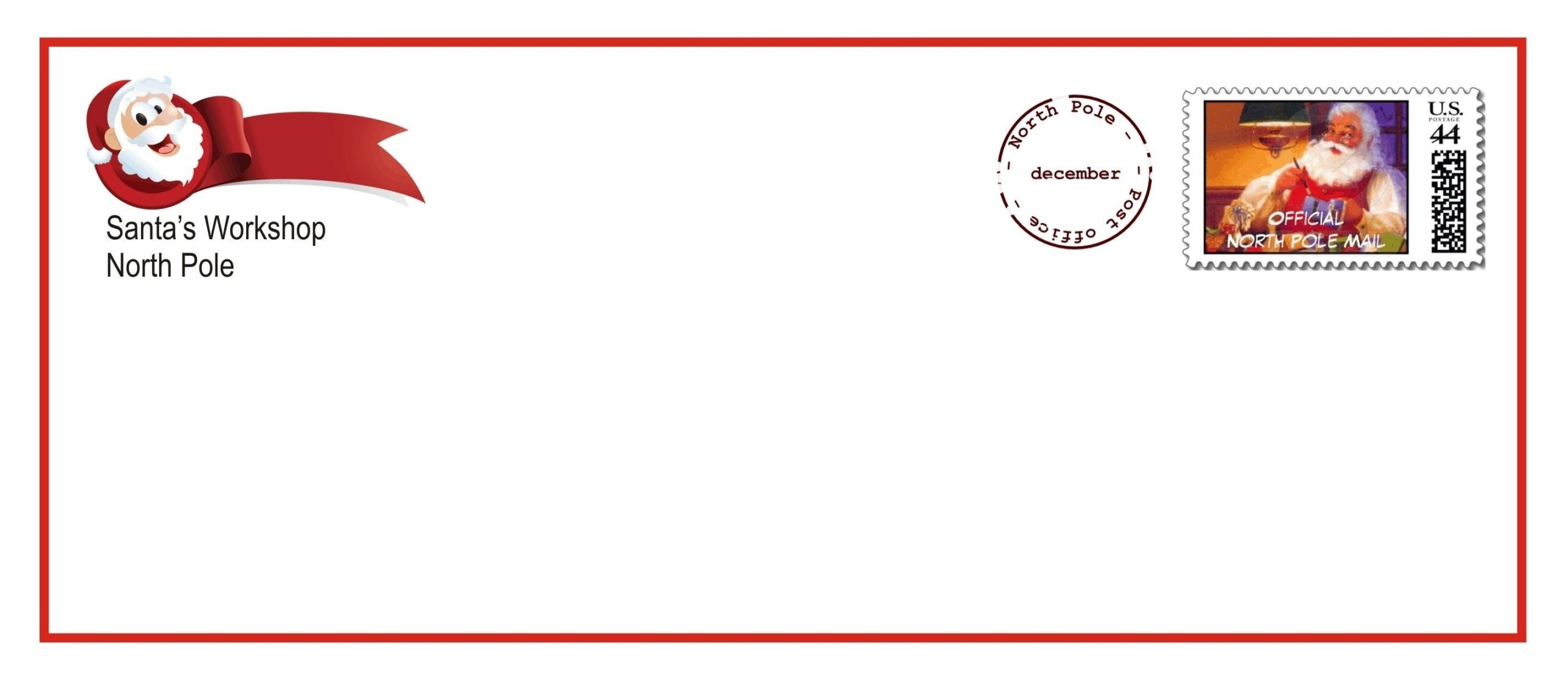 Free Printable Santa Envelopes FREE DOWNLOAD Printable Worksheets Library