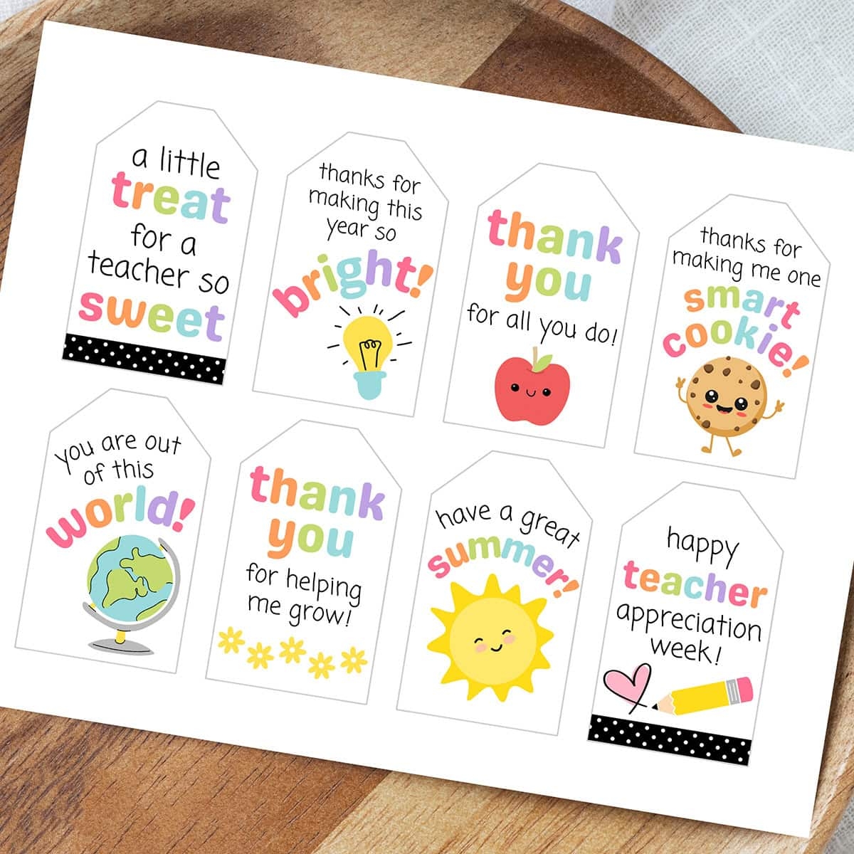 Free Printables For Teacher Appreciation
