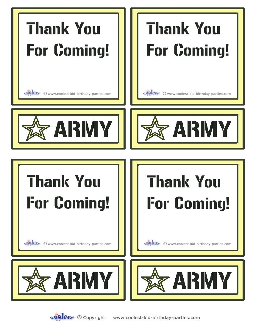 Free Printable Thank You Cards For Military Printable Party Favors