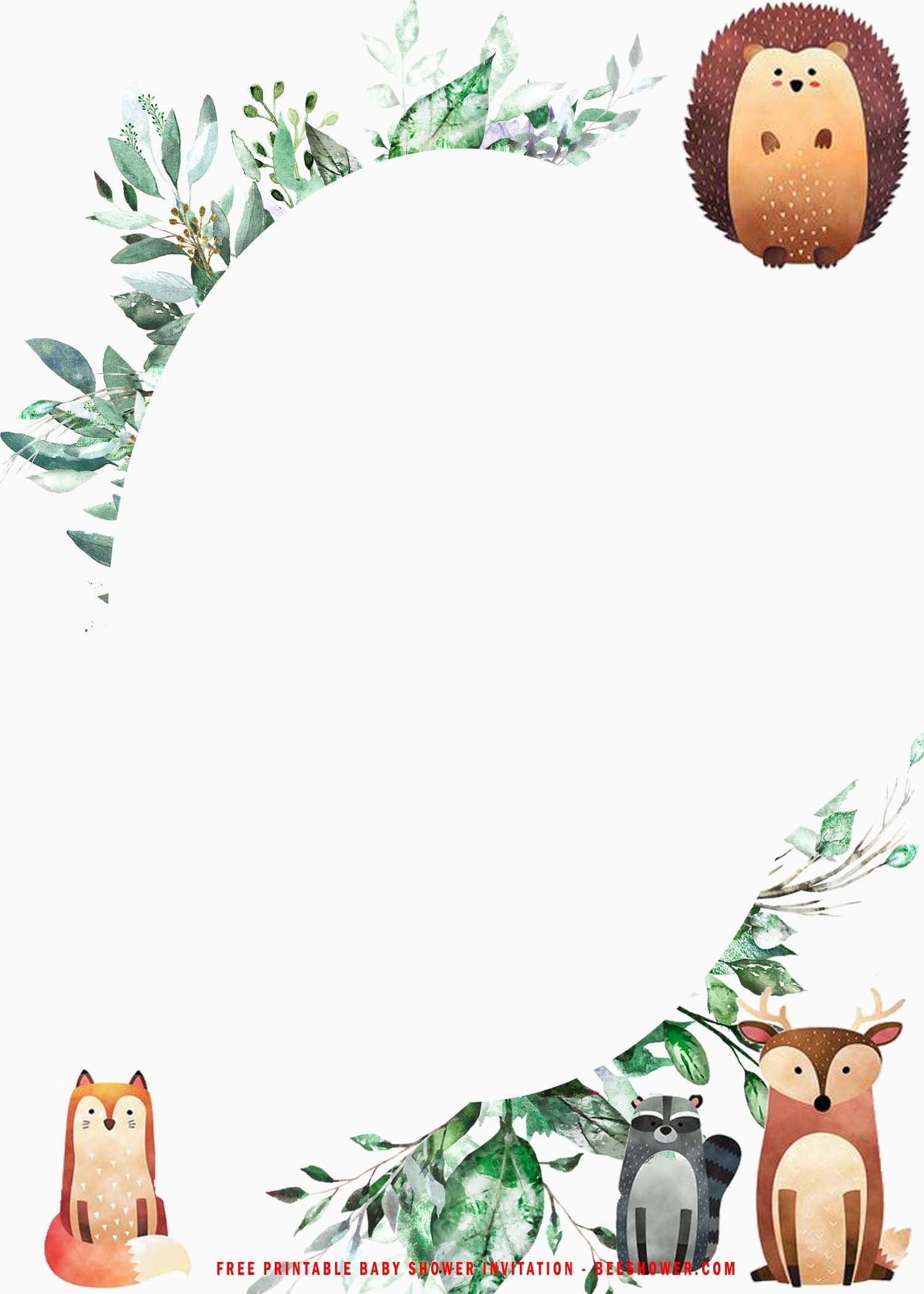 Free Printable Woodland Deals Baby Shower Invitations