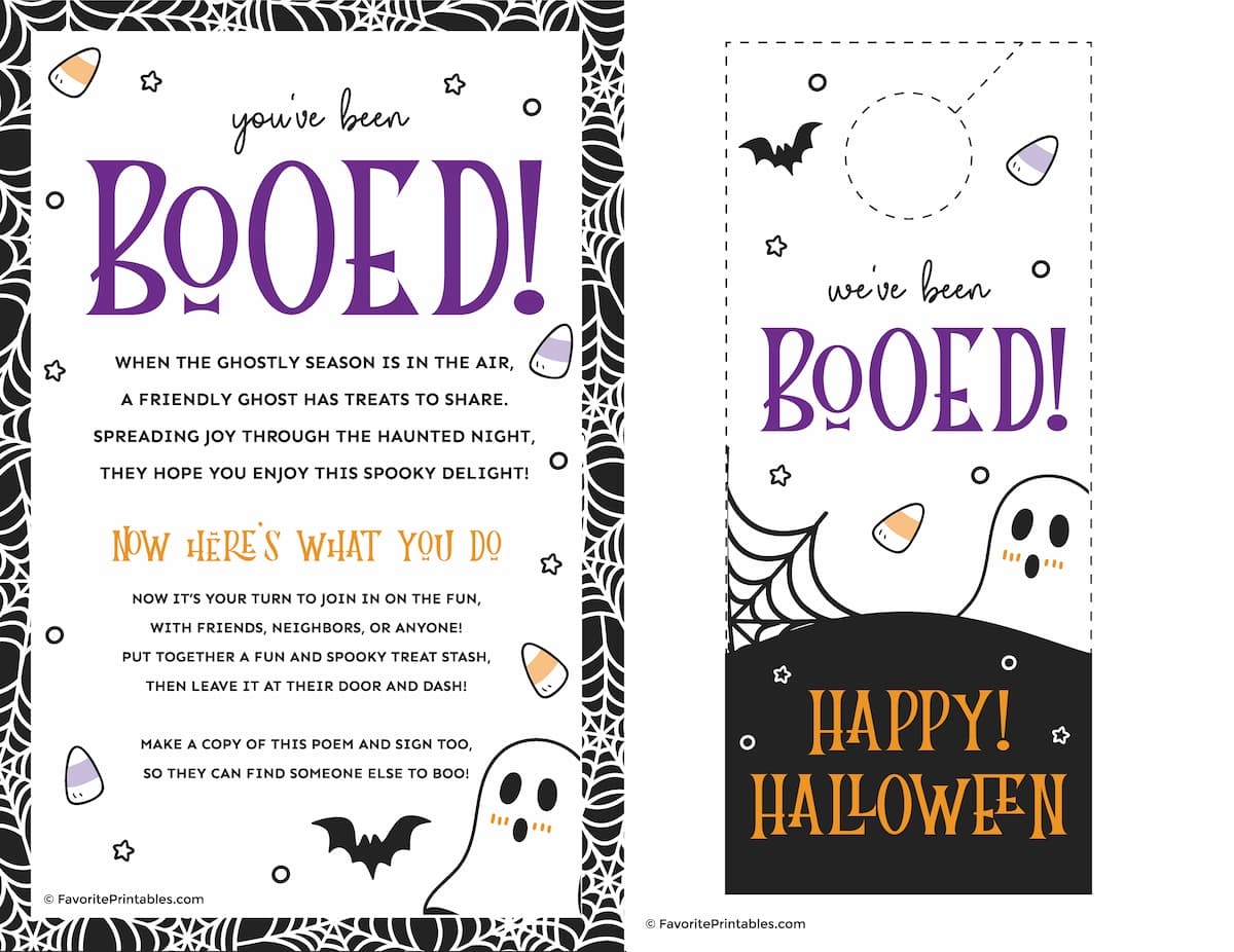 Free Printable You ve Been Booed Favorite Printables