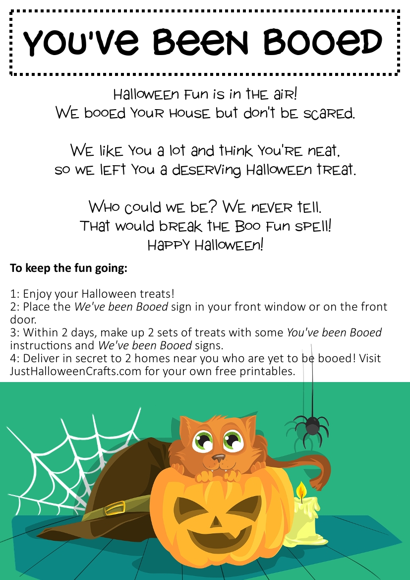 Free Printable You ve Been Booed Poem Sign