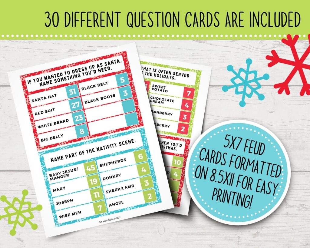 Christmas Family Feud Questions And Answers Printable