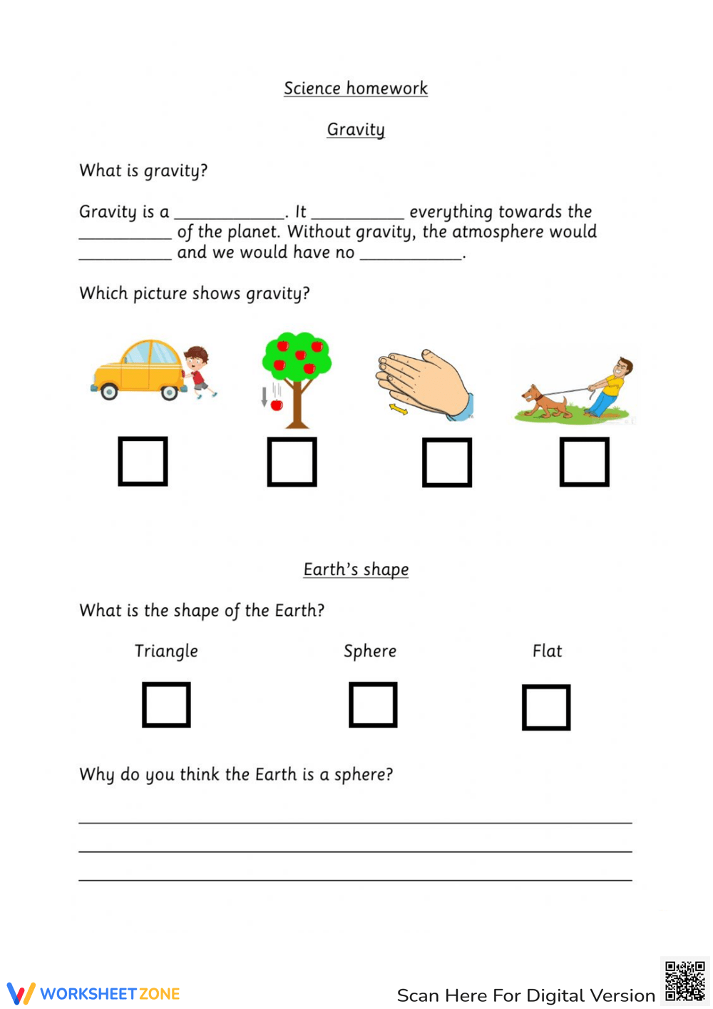 Gravity Worksheets 2025