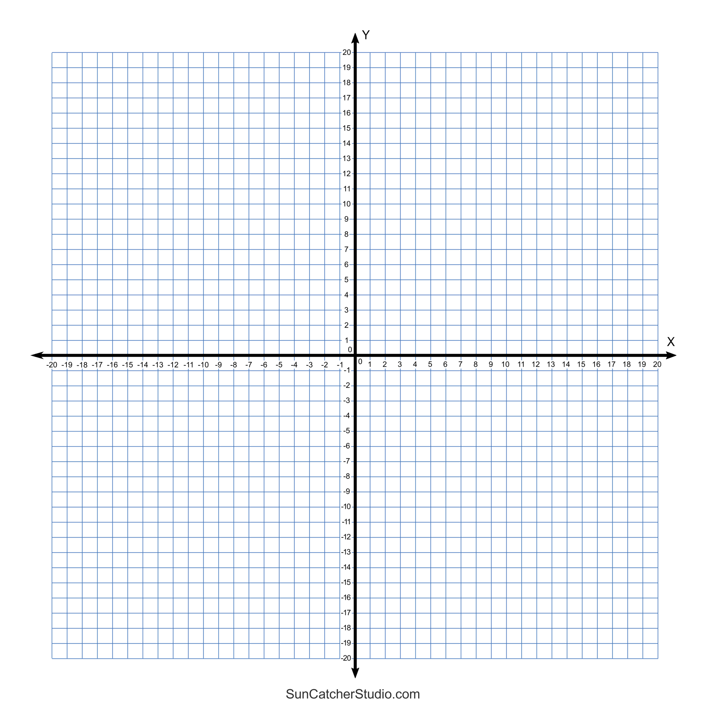 Grid Paper Printable 4 Quadrant Coordinate Graph Paper Templates Free Printables Monograms Design Tools Patterns DIY Projects