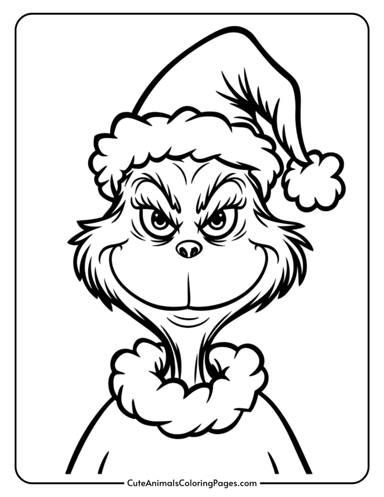 Grinch Coloring Pages 10 Free Printable PDF Pages Cute Animals Coloring Pages