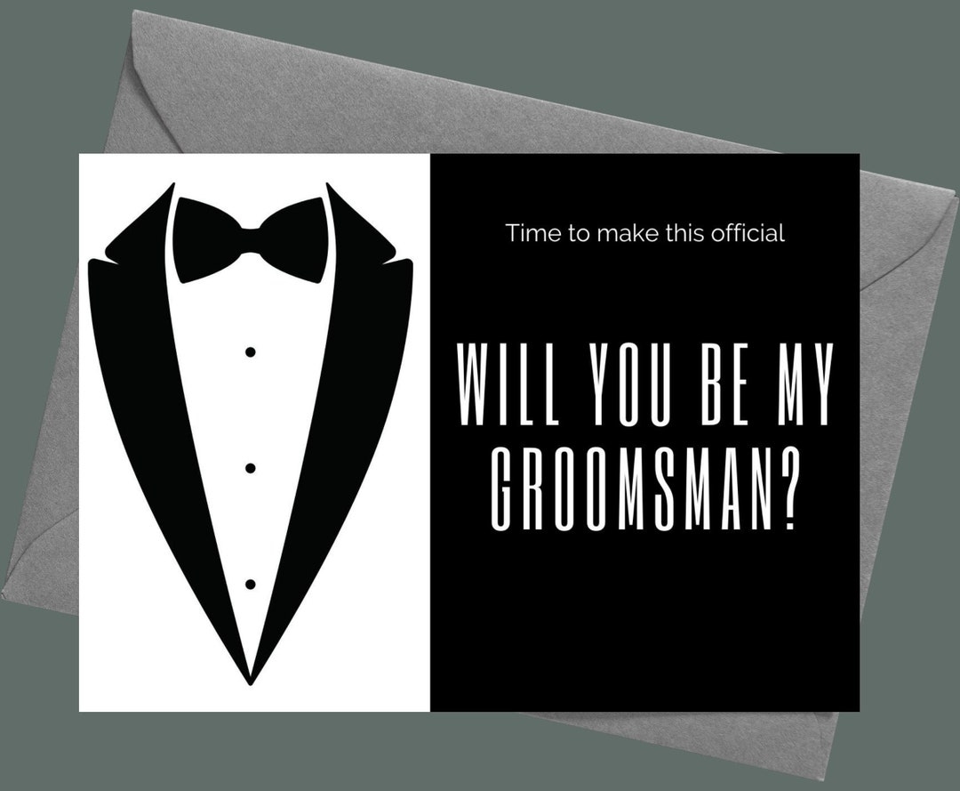 Groomsman Proposal Card Printable Will You Be My Groomsman Card Instant Download Groomsman For Wedding 7 X 5 Inch Card Download Etsy