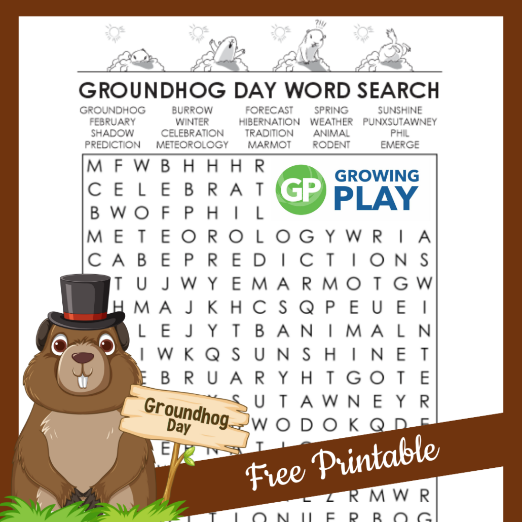 Free Printable Groundhog Day Word Search