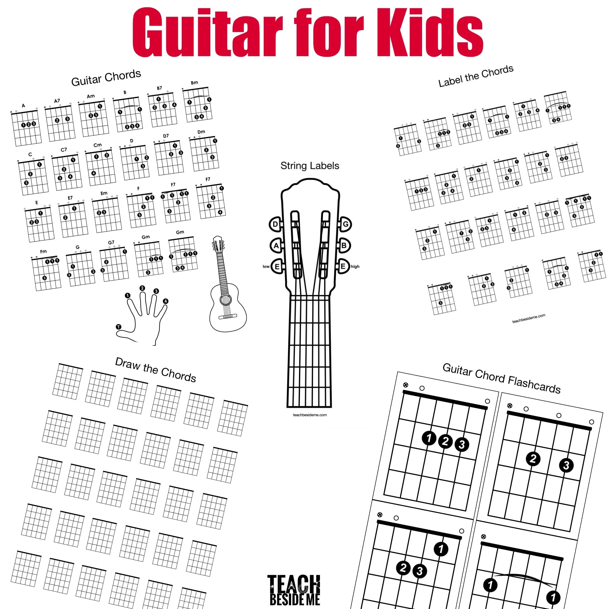Guitar Chords For Kids Teach Beside Me