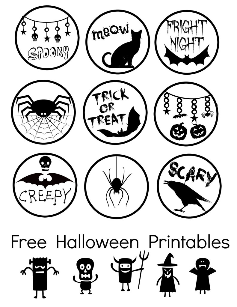 Black And White Printable Halloween Decorations