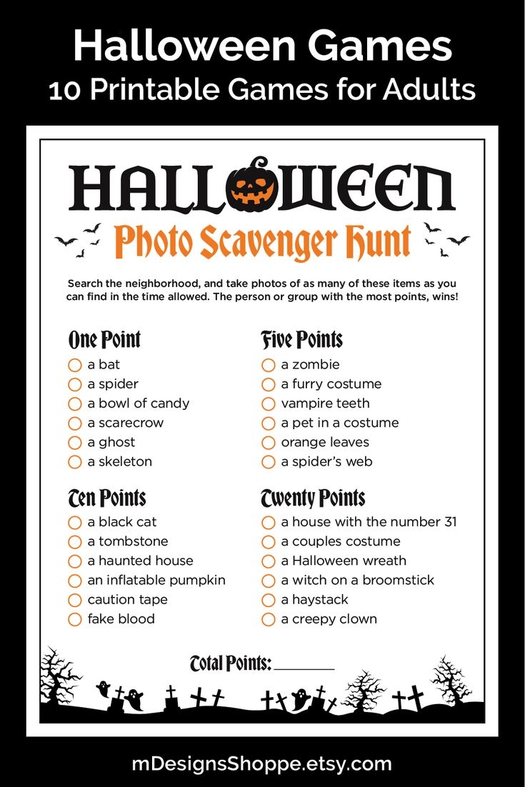 Halloween Party Printable Games For Adults Fun 10 Game Bundle For A Halloween Office Party 