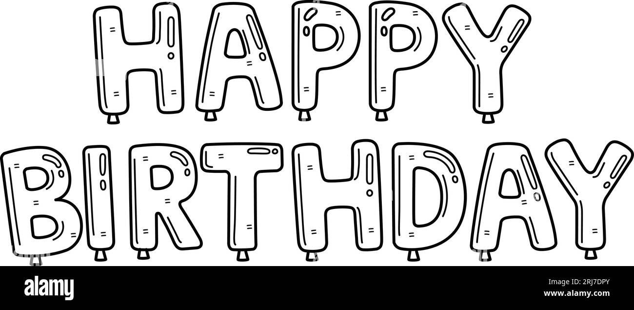 Happy Birthday Banner Black And White Stock Photos Images Alamy