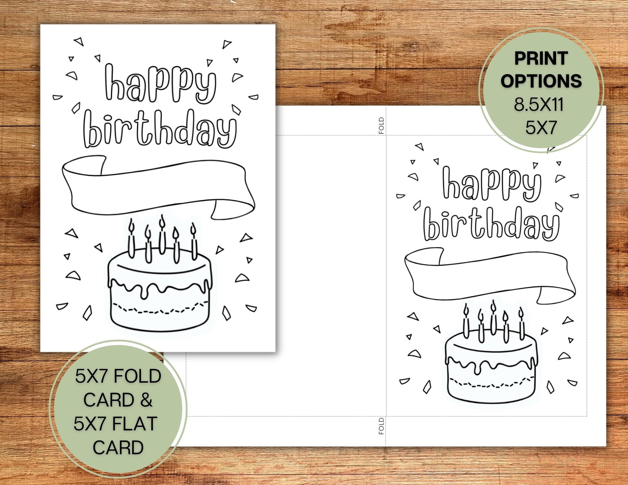 Printable Birthday Card To Color