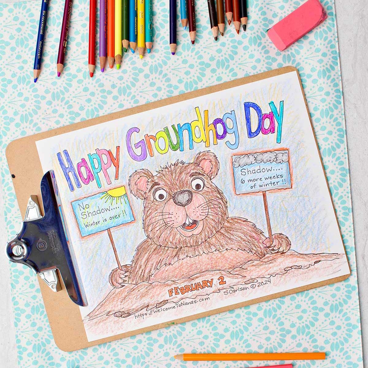 Happy Groundhog Day Coloring Pages Cute Free Printable Welcome To Nana s