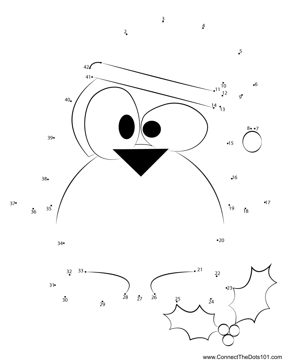 Happy Holidays Penguin Dot To Dot Printable Worksheet Connect The Dots