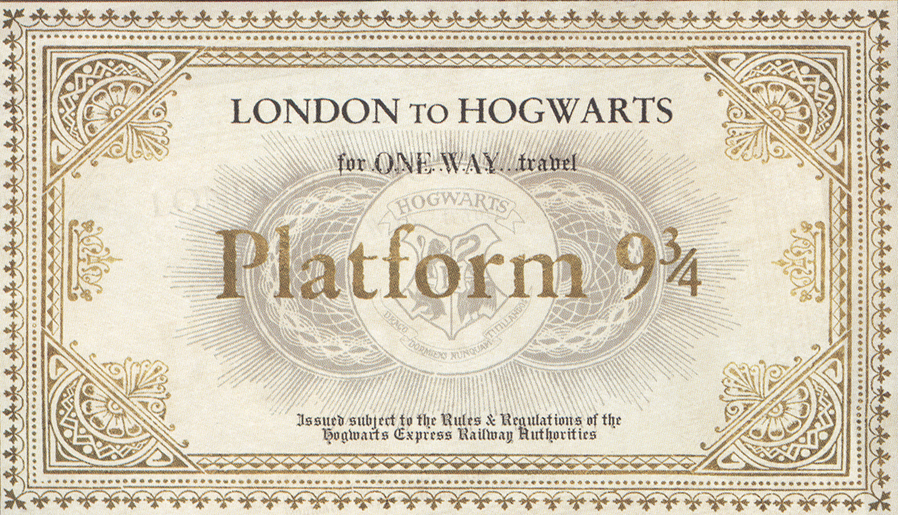 Harry Potter Paraphernalia The Letters Invitations Platform 9 3 4 Ticket