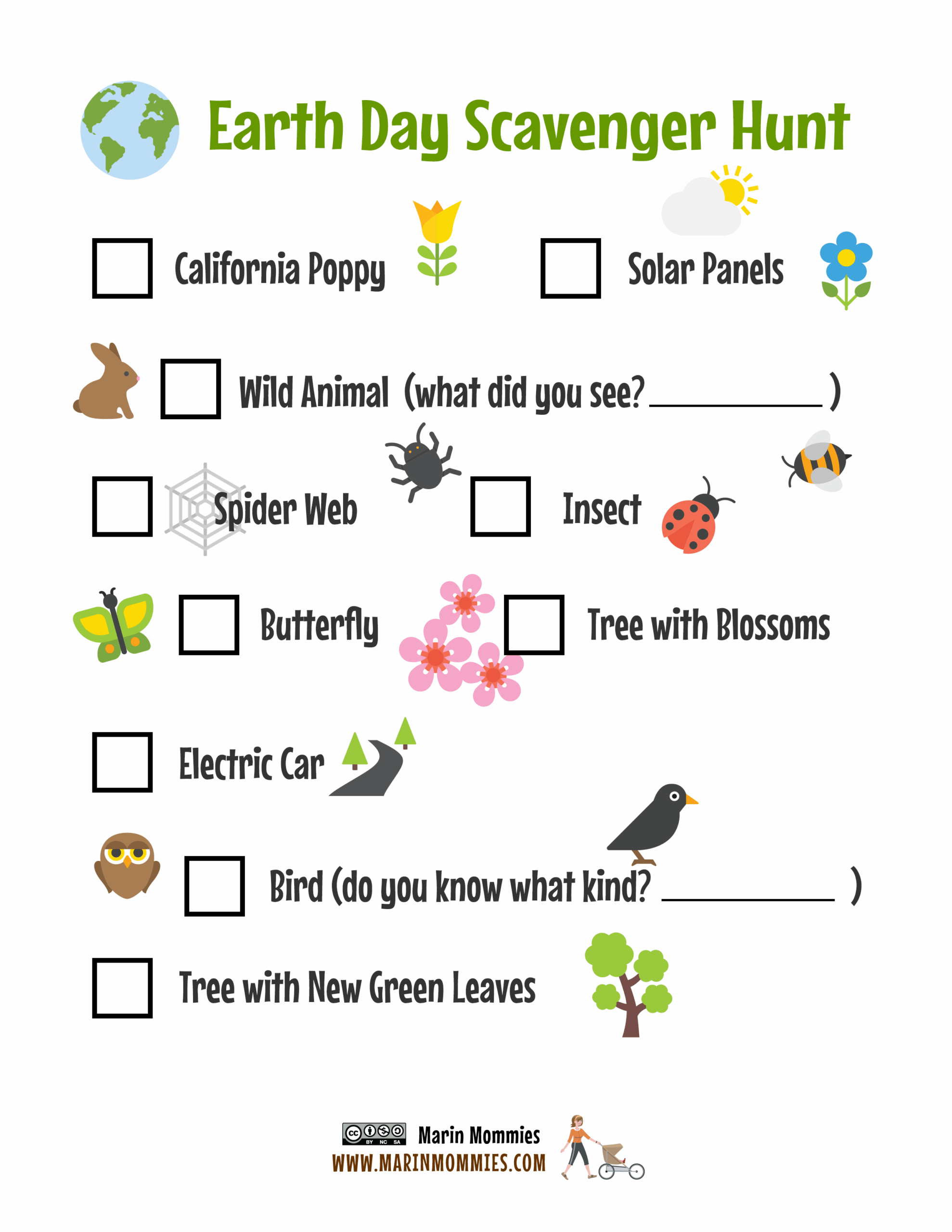 Have An Earth Day Scavenger Hunt On Your Neighborhood Walk Marin Mommies