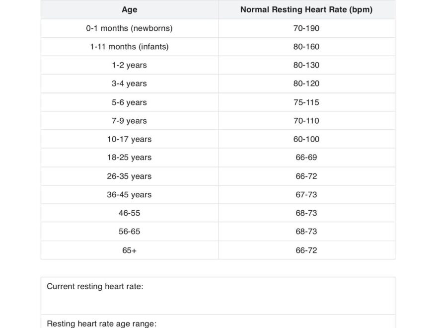Heart Rate Chart Example Free PDF Download