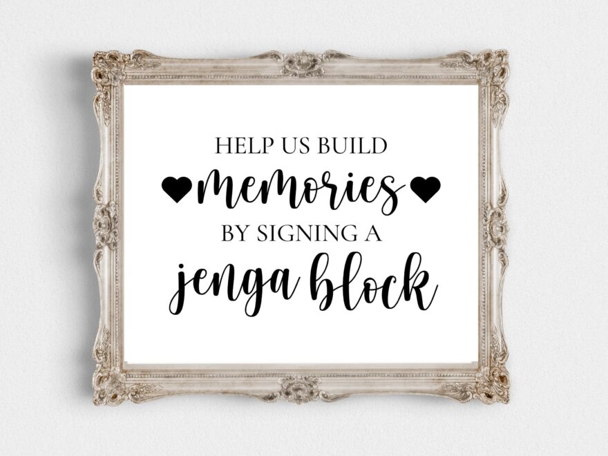 Help Us Build Memories By Signing A Jenga Block Downloadable 10 x 8 Jenga Block Printable digital Download wedding Jenga Printable Etsy