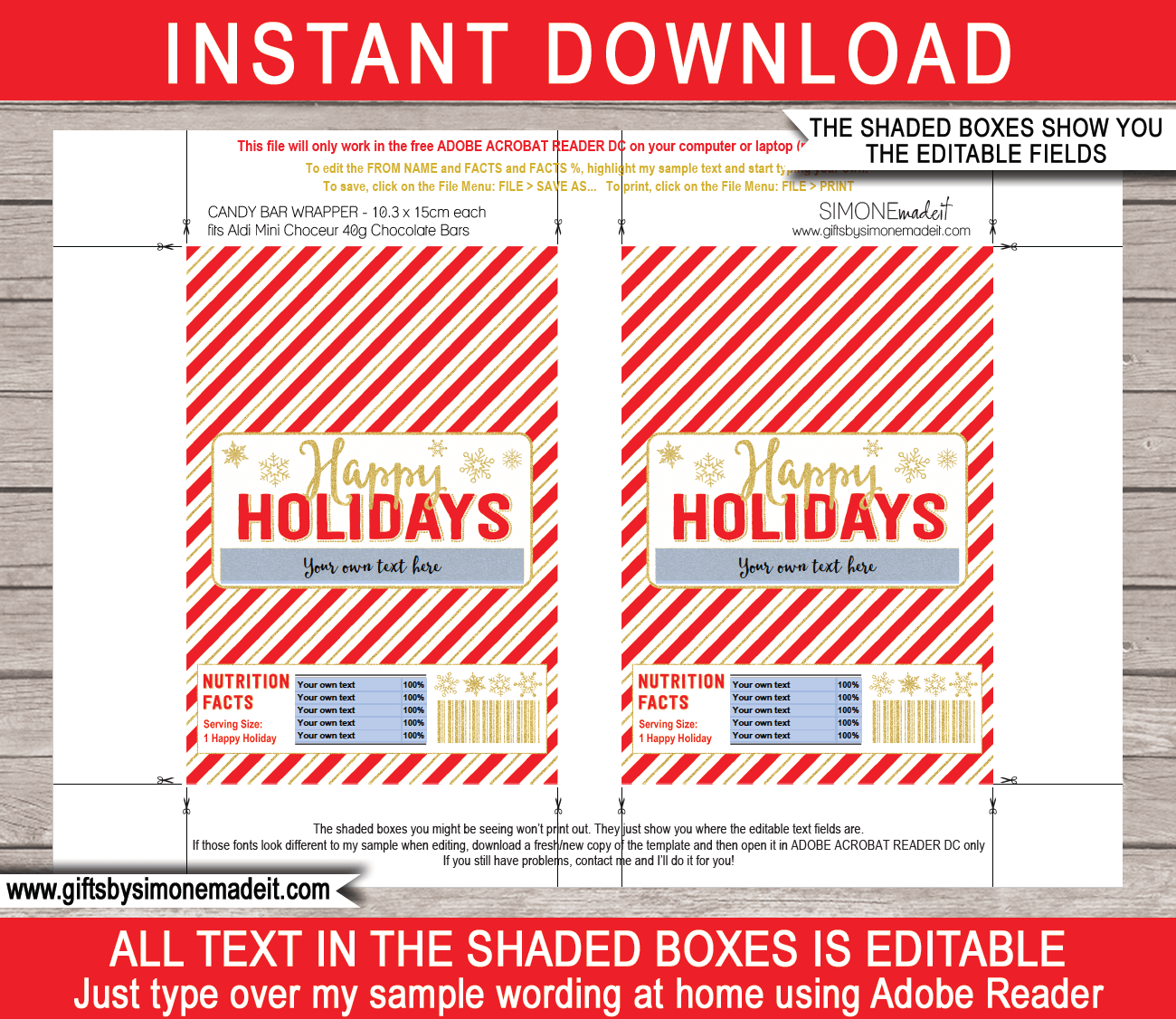 Free Printable Mini Candy Bar Wrappers