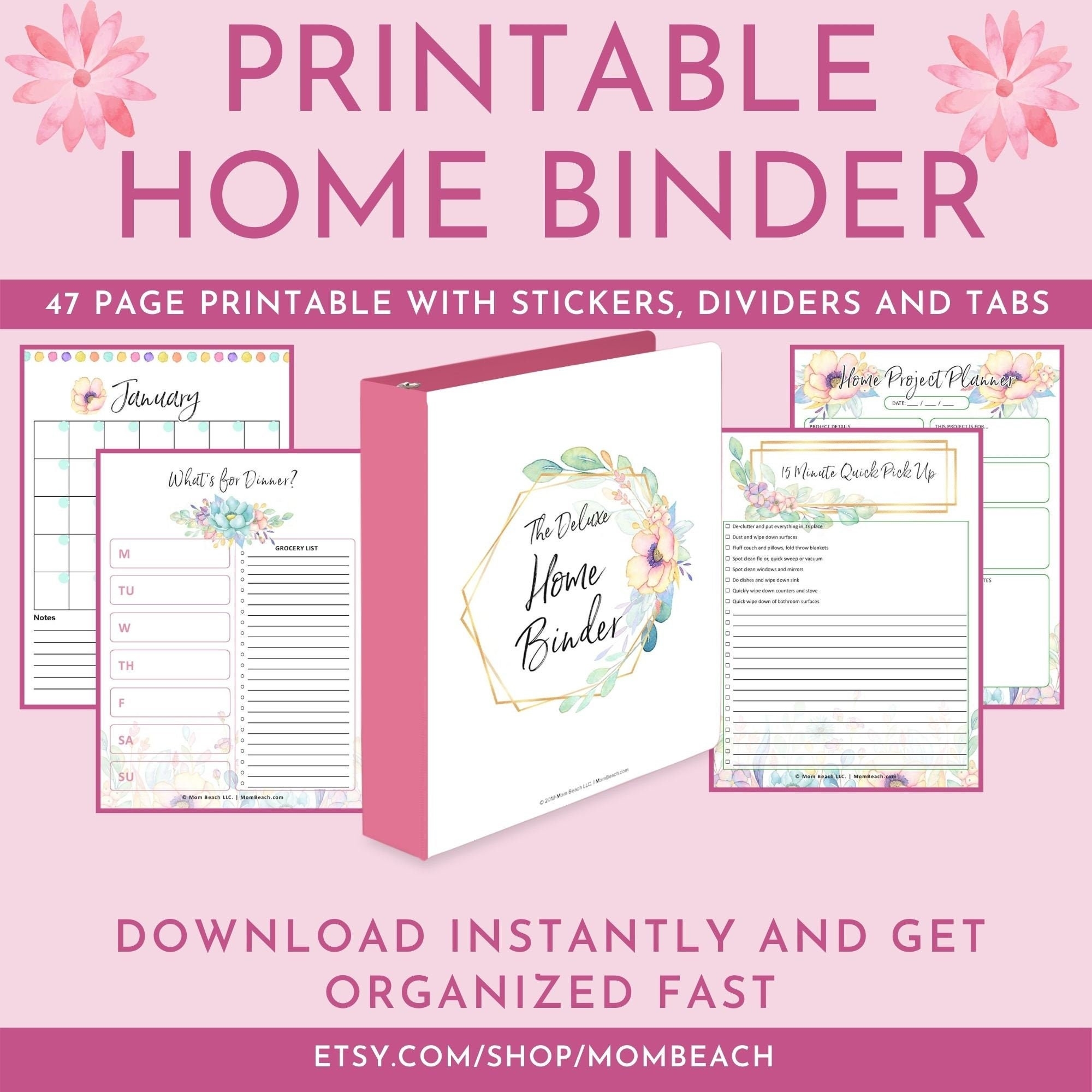 Cute Home Management Binder Printables