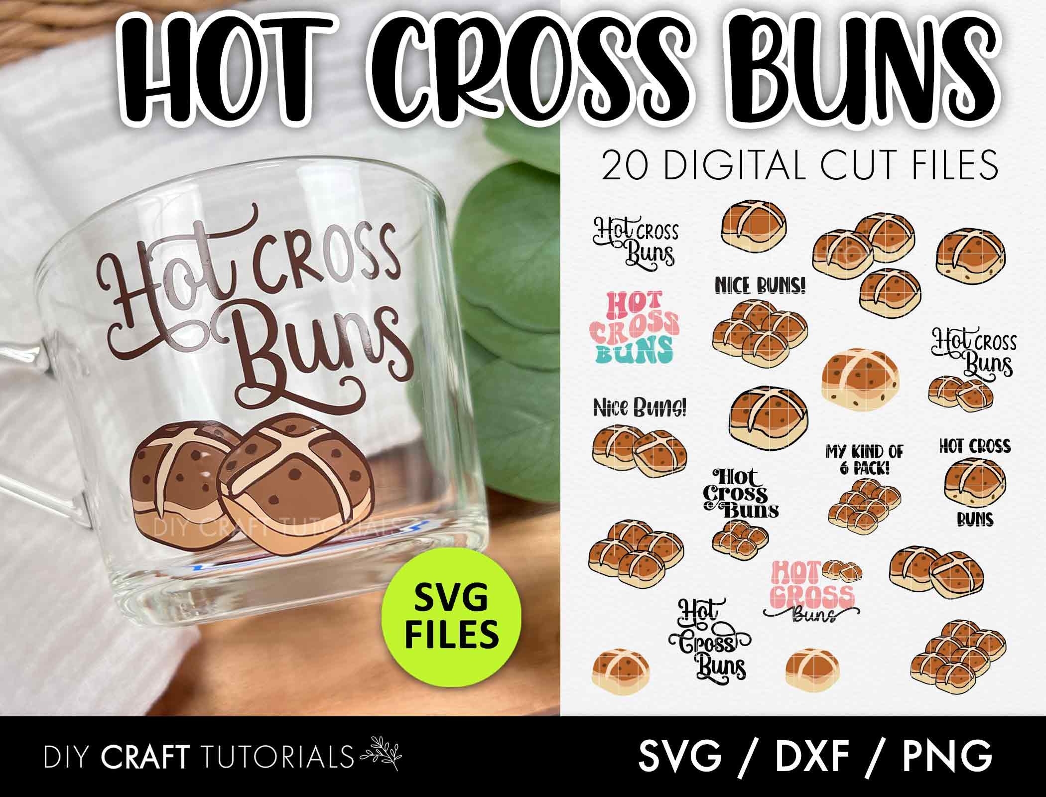 Hot Cross Bun Svg Easter Svg Hot Cross Bun Clipart Cut Files For Cricut Svg Bundle Easter Svg Bundle Food Svg Etsy