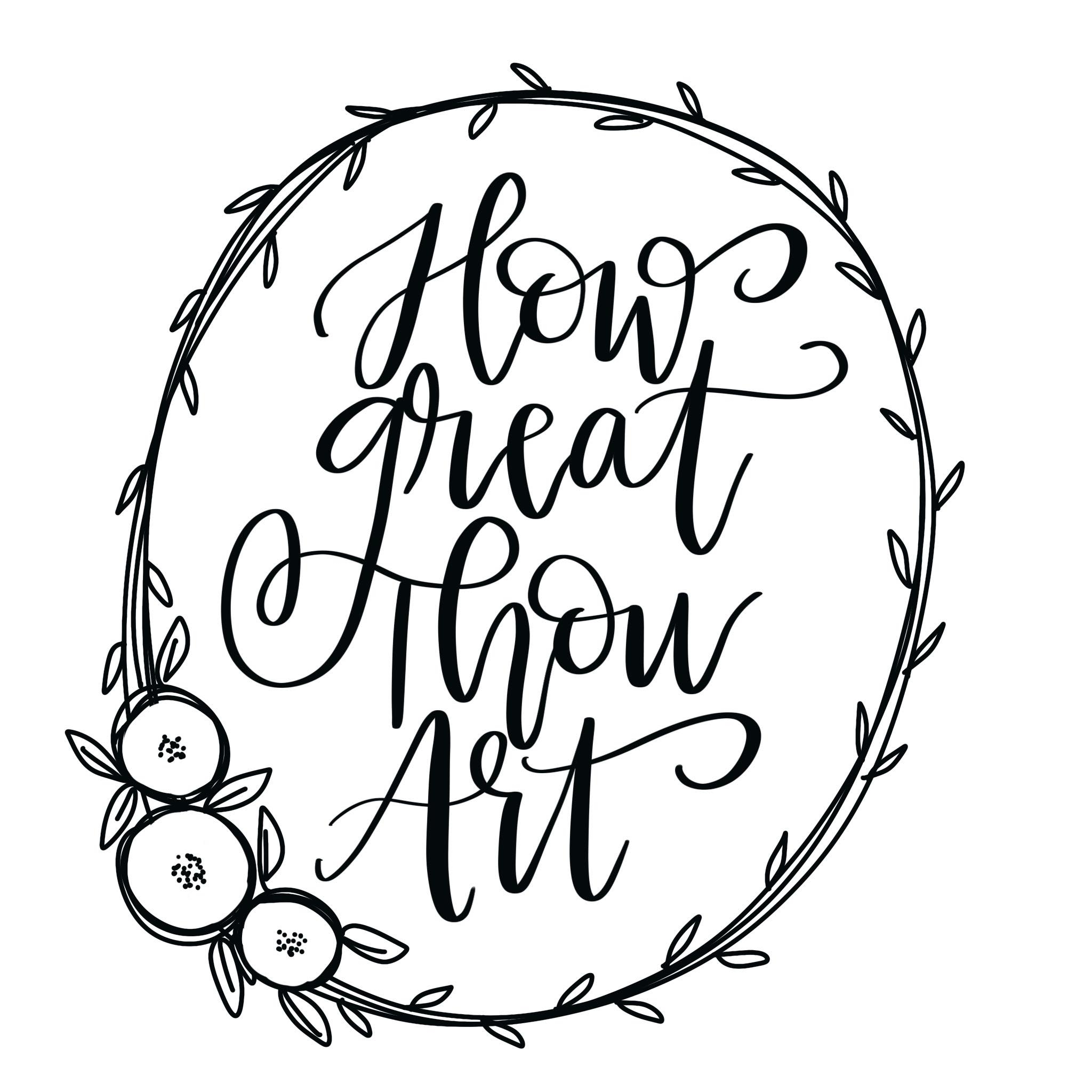 How Great Thou Art Hand Lettered Embroidery Hoop Art Amy Latta Creations