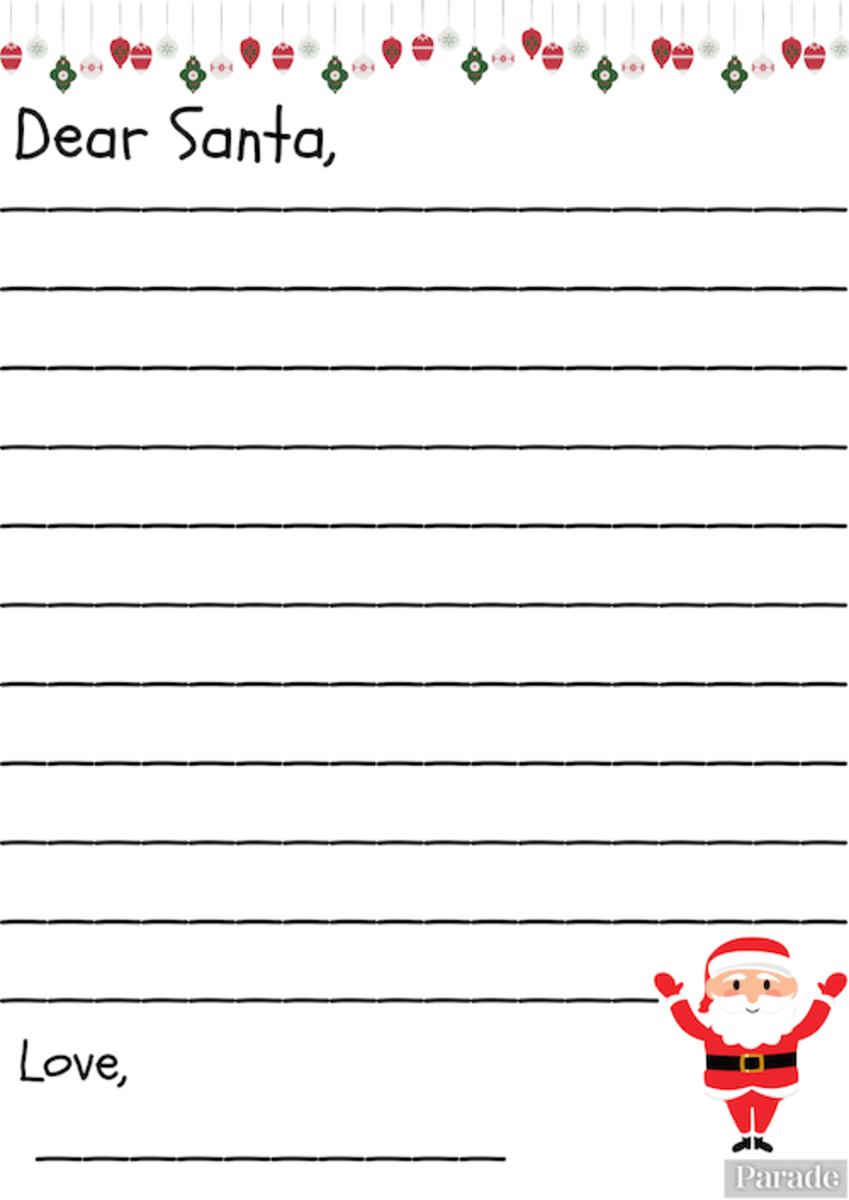 How To Write A Letter To Santa Free Printable Templates Parade