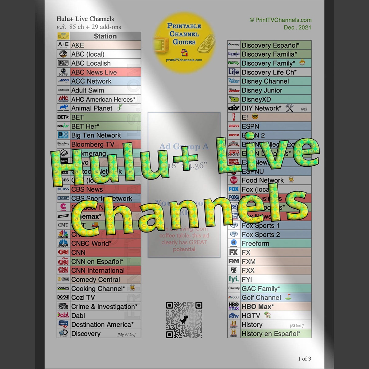 Hulu Live TV Channels Hulu TV Station List PDF Behance