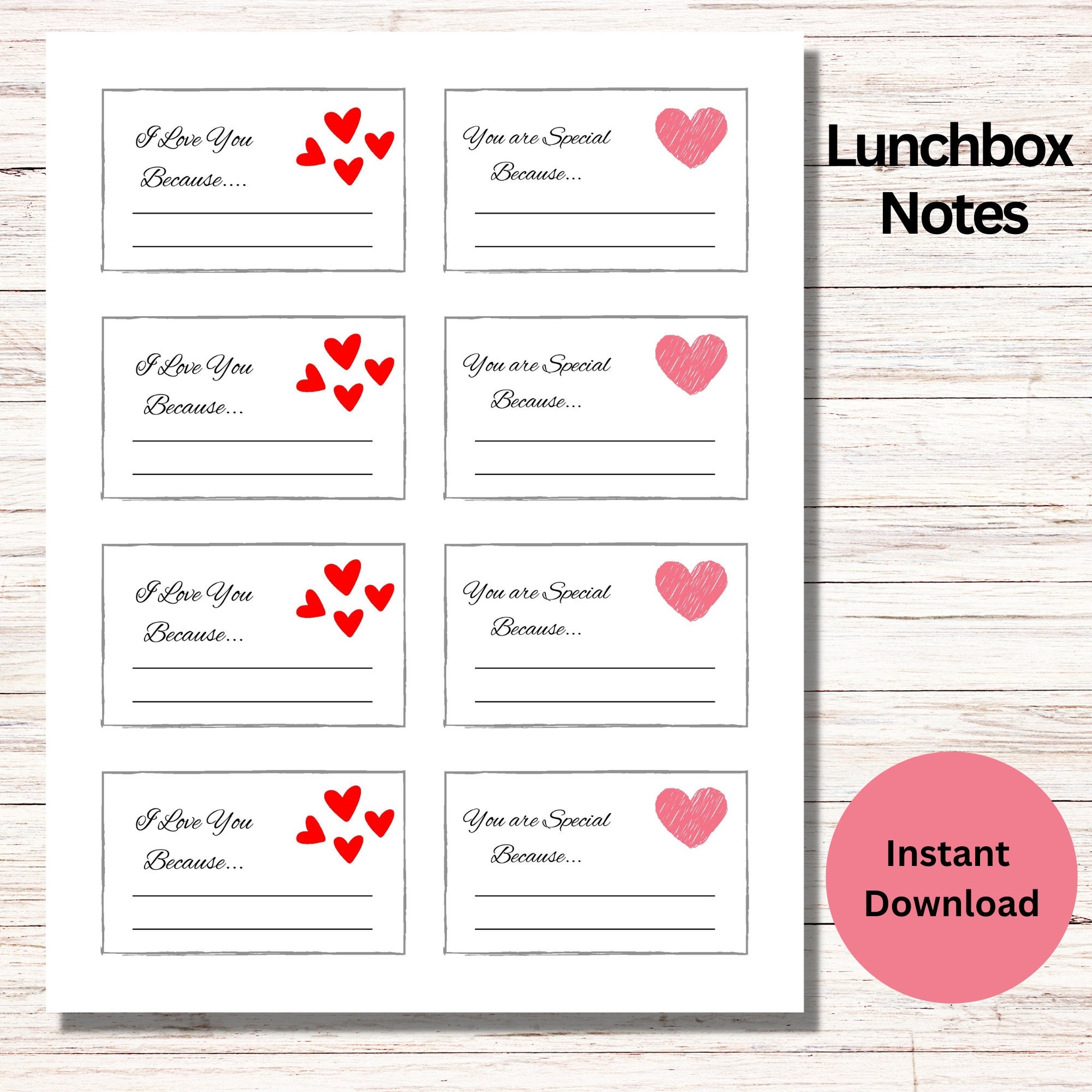 Printable I Love You Because