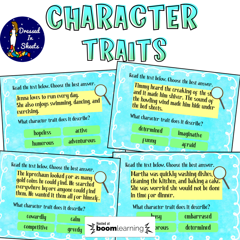 Identifying Character Traits BOOM Cards Distance Learning Made By Teachers