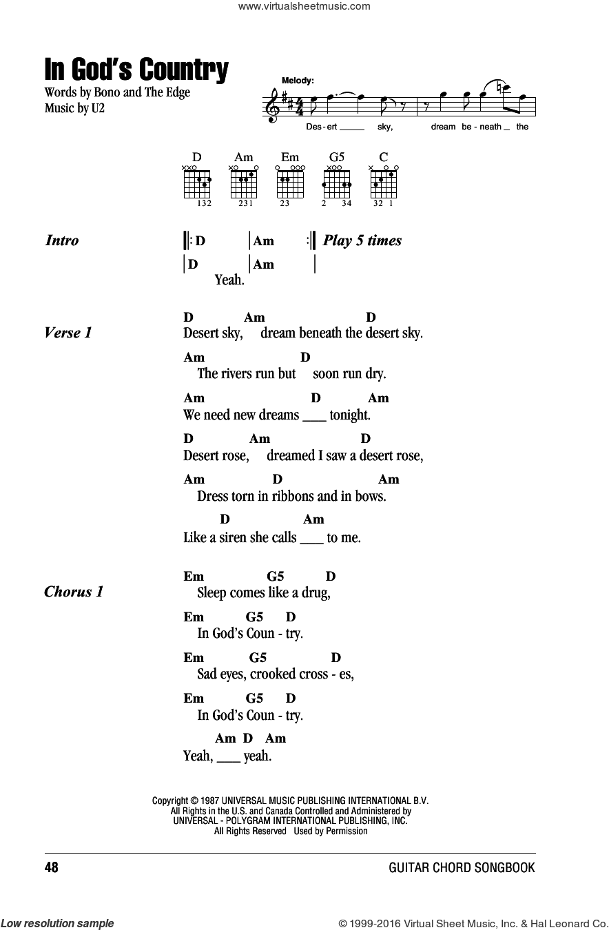 Free Printable Country Sheet Music For Guitar