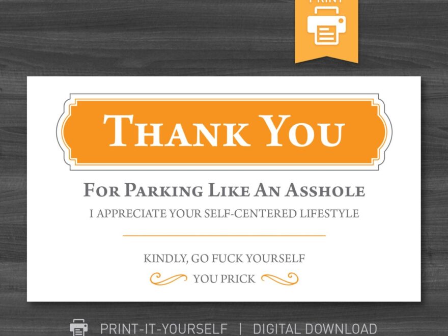 INSTANT DOWNLOAD Bad Parking Cards Print At Home Digital Download Funny Gift For Him Man Boyfriend Husband Etsy