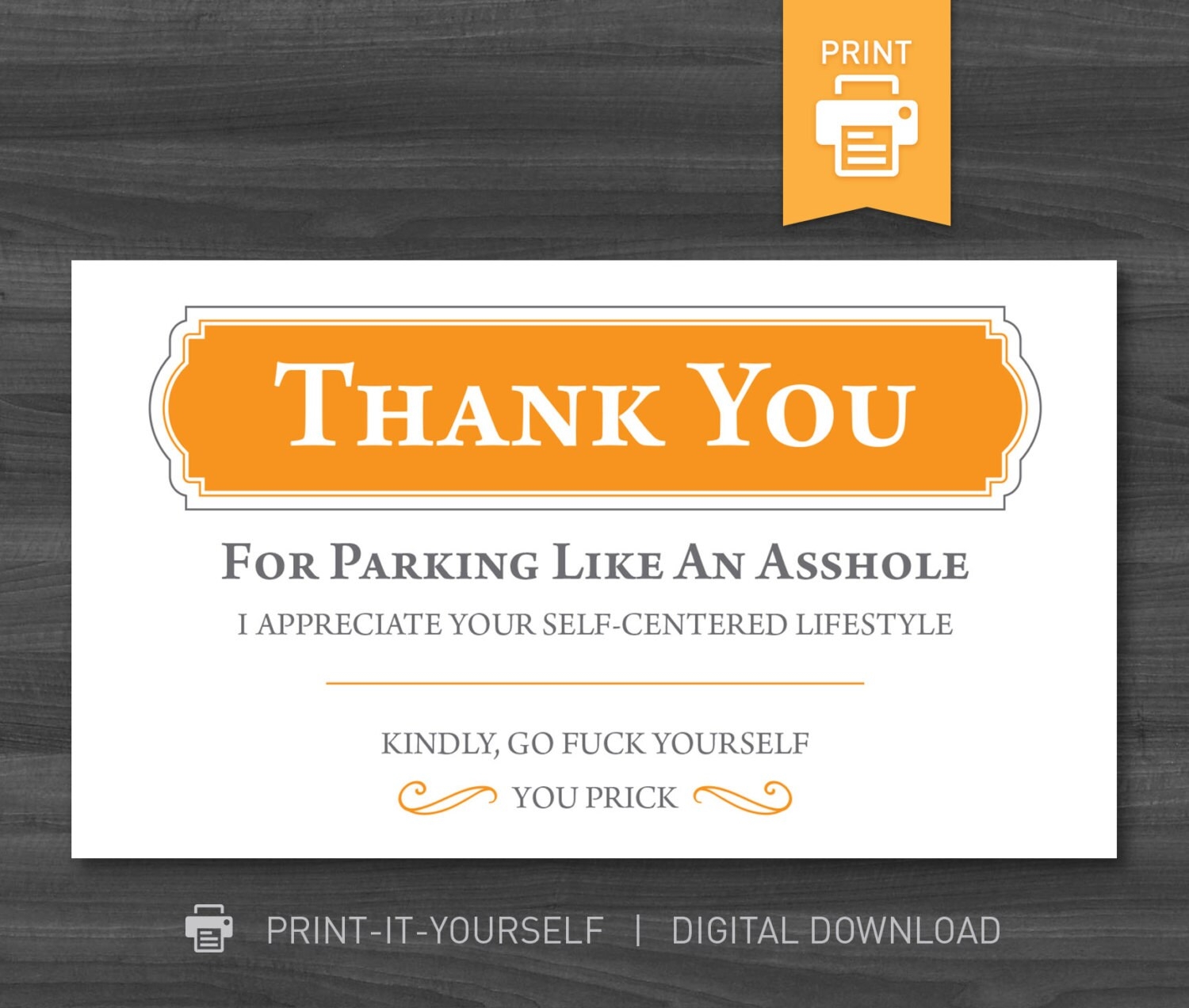 INSTANT DOWNLOAD Bad Parking Cards Print At Home Digital Download Funny Gift For Him Man Boyfriend Husband Etsy