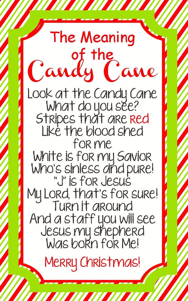 INSTANT DOWNLOAD Legend Of The Candy Cane Tag Story Of The Candy Cane Printable Classroom Favors Etsy