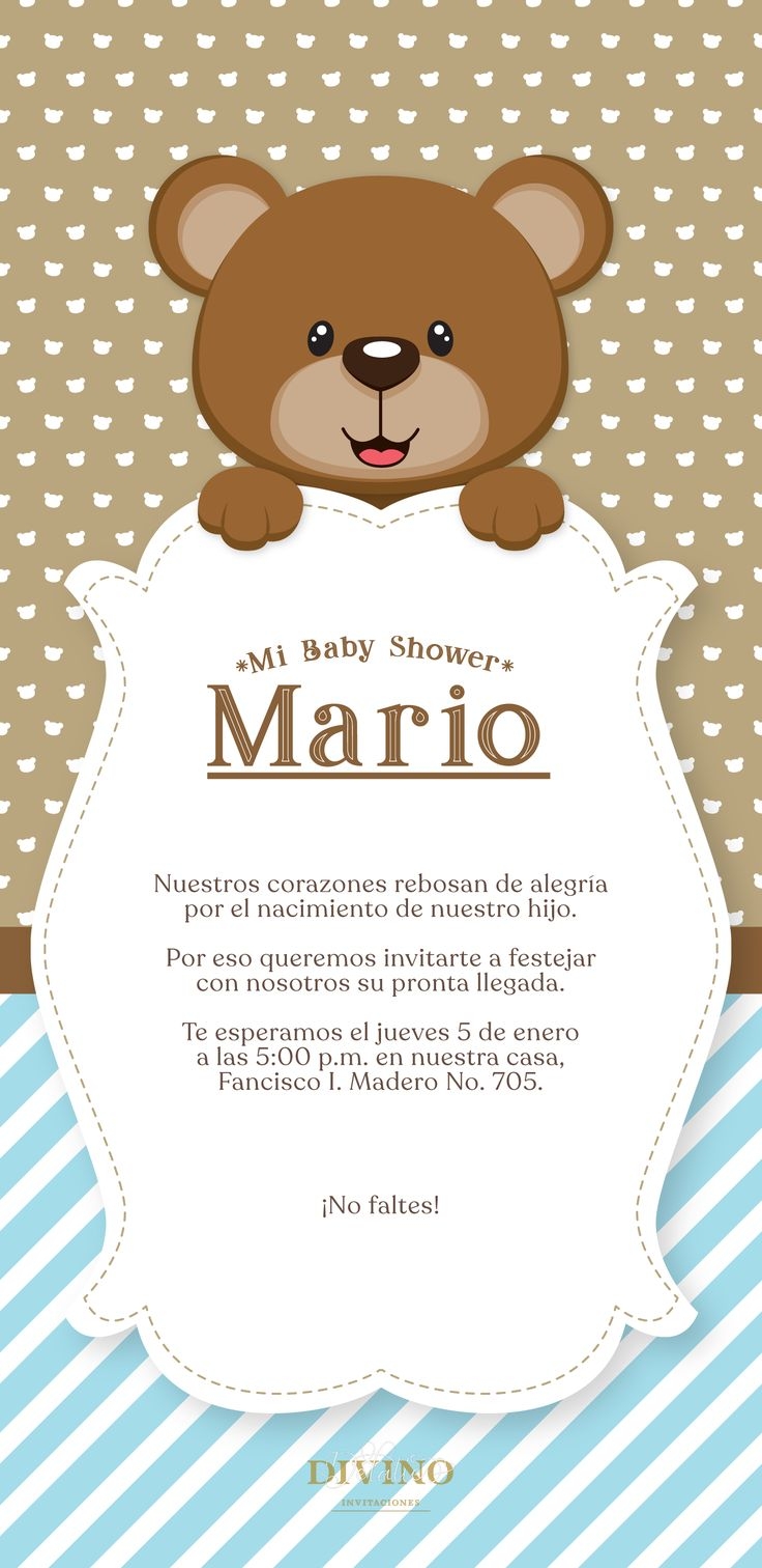 Invitaci n Digital Baby Shower Osito