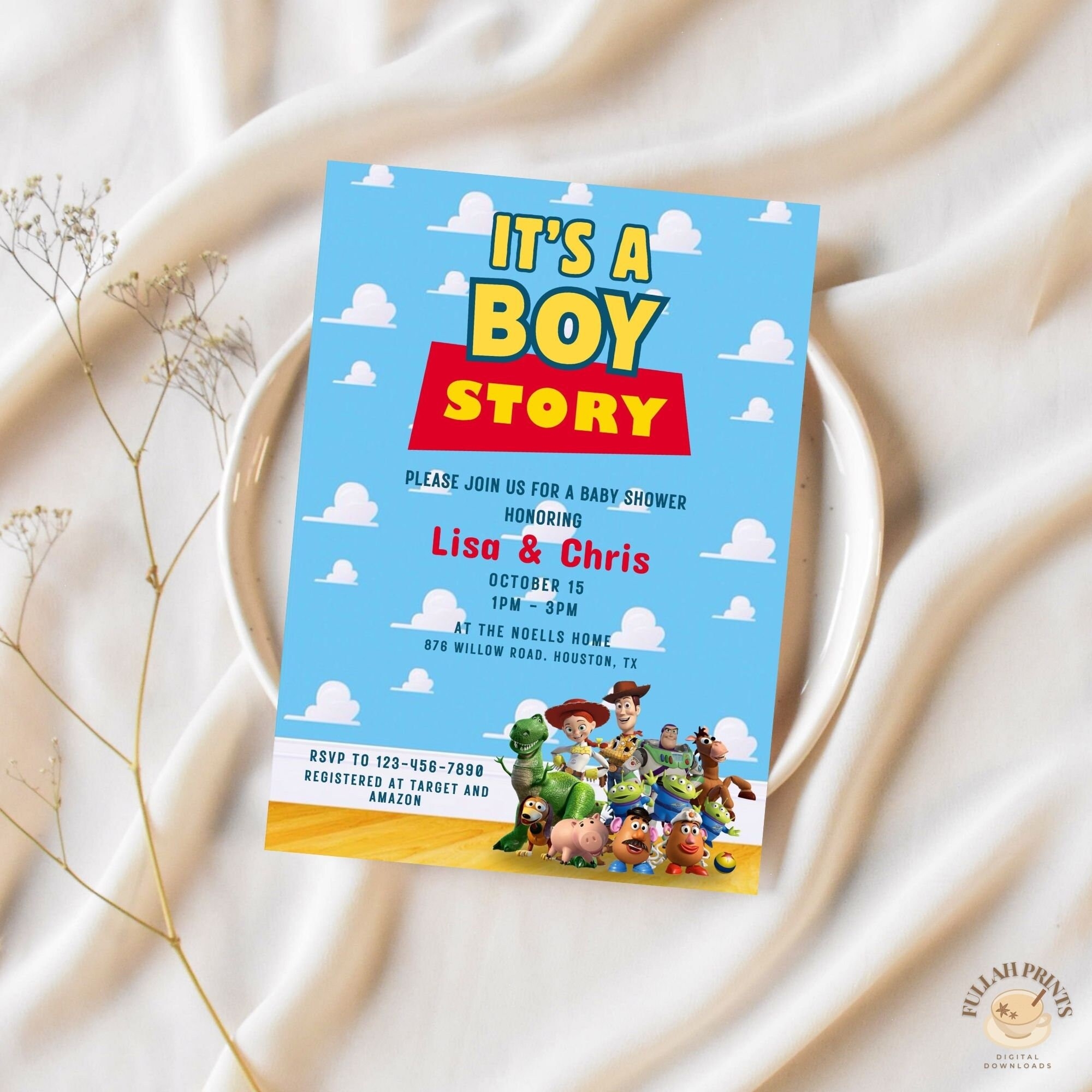 Its A Boy Story Baby Shower Invitation Toy Story Themed Baby Shower Invitation Baby Shower Invites For Boys Baby Shower Invite Template Etsy