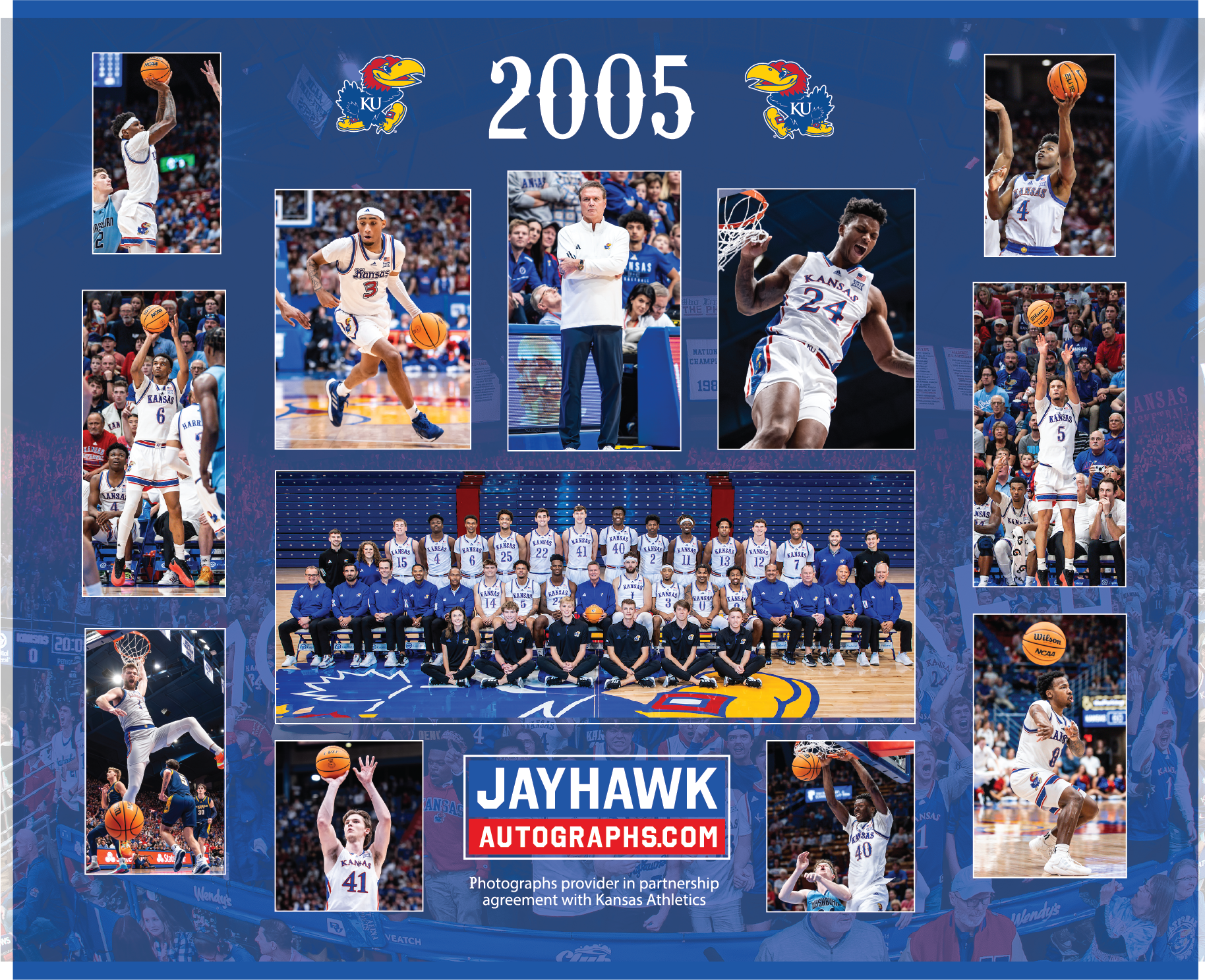 Jayhawk Autographs Buy 2025 Kansas Men s Basketball Calendar