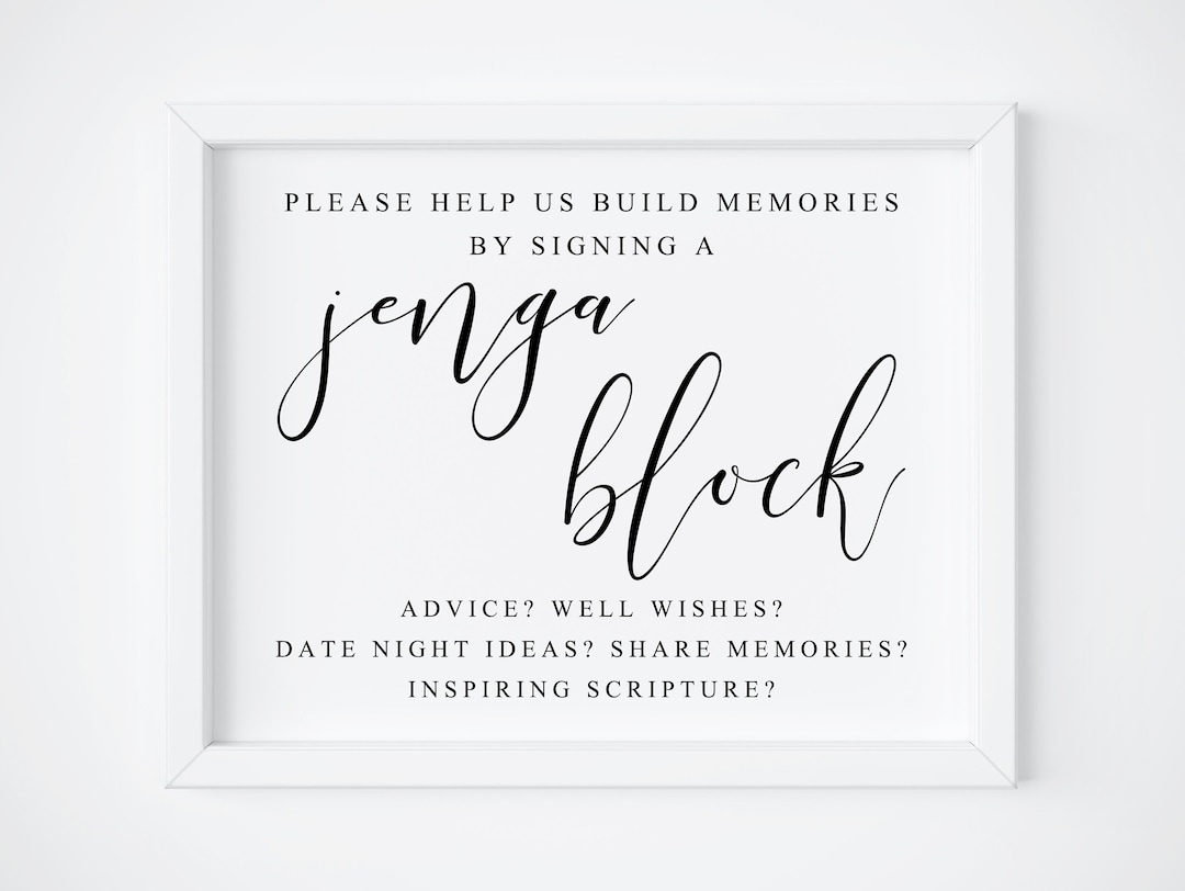 Jenga Guestbook Sign jenga Block Sign building Memories Please Sign A Jenga Block jenga Piece Sign wedding Guestbook Sign jenga Wedding Sign Etsy