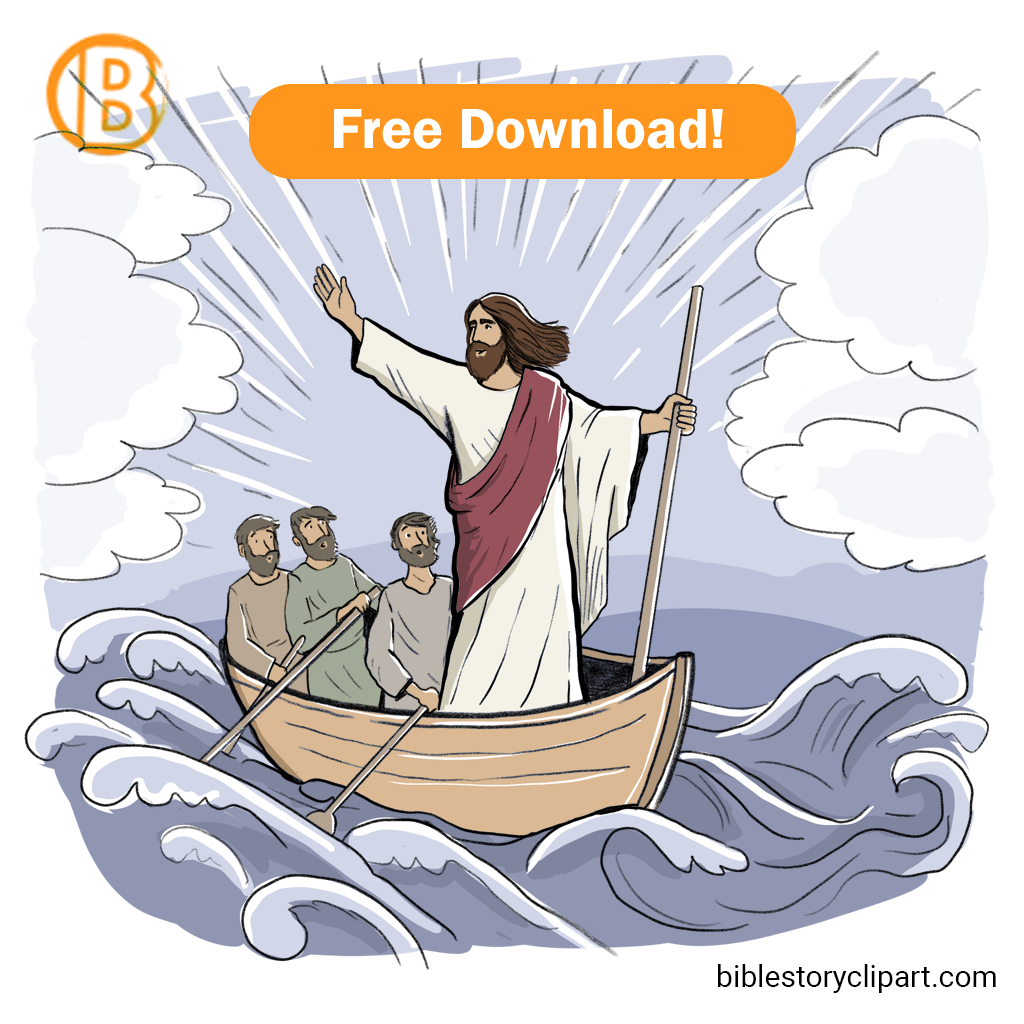 Jesus Calms The Storm Bible Story Clipart