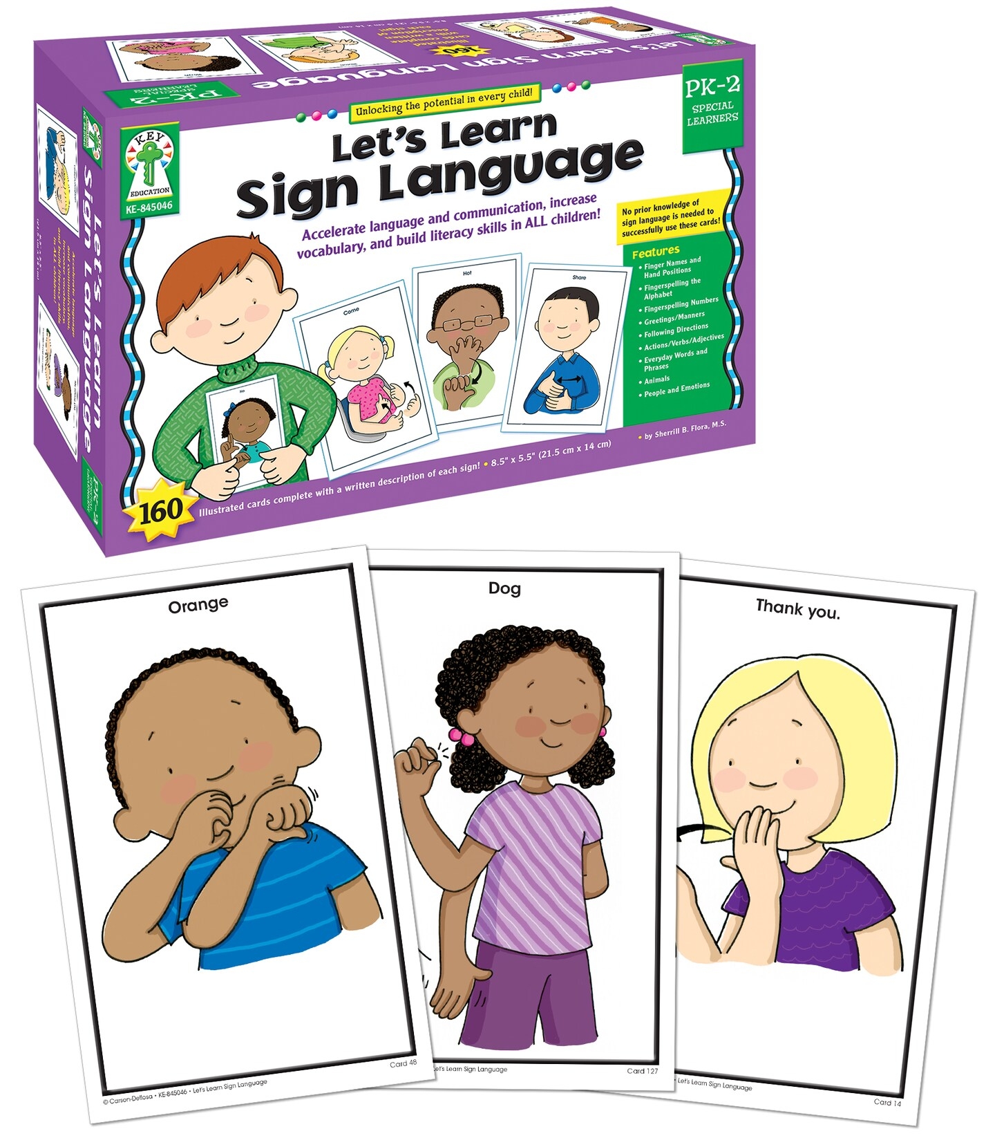Key Education 160 American Sign Language Flash Cards For Kids ASL Flashcards For Preschool Kindergarten 1st And 2nd Grade Learners With Signing Illustrations Michaels