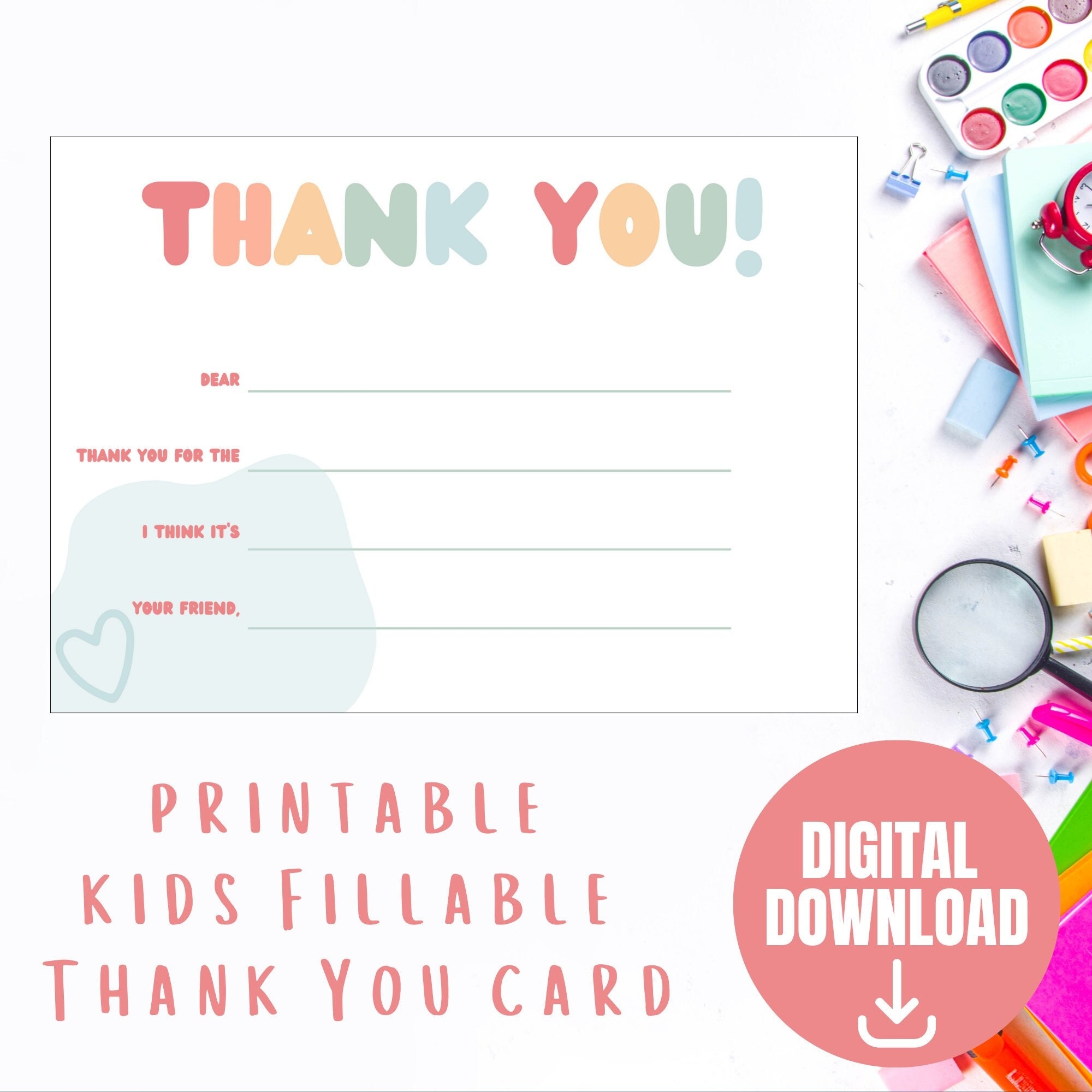 Free Printable Thank You Notes For Kids
