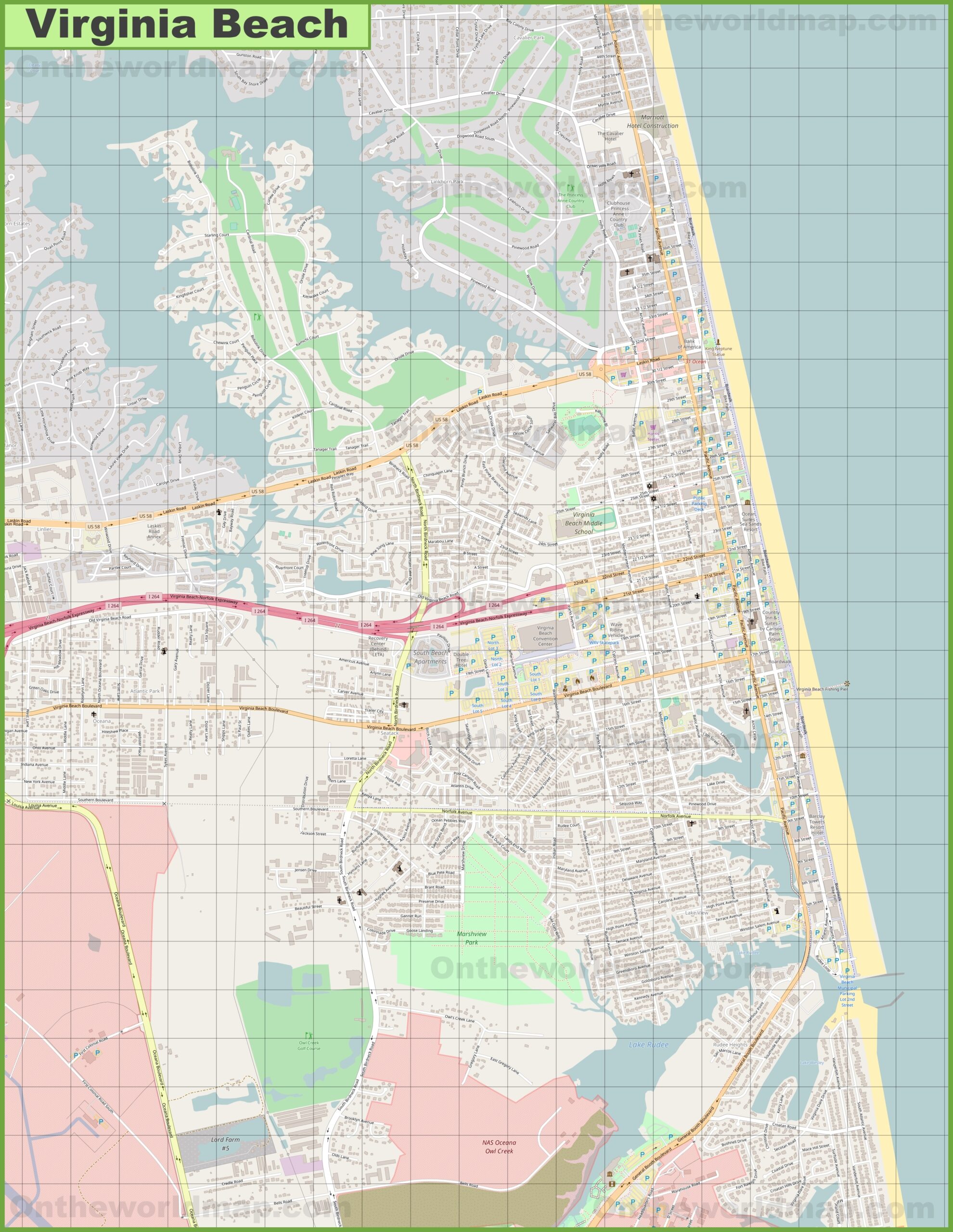 Printable Map Of Virginia Beach