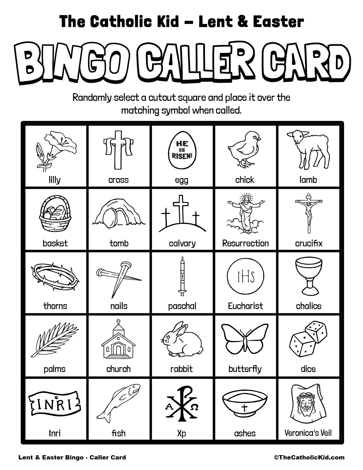Lent Easter Bingo Cards TheCatholicKid