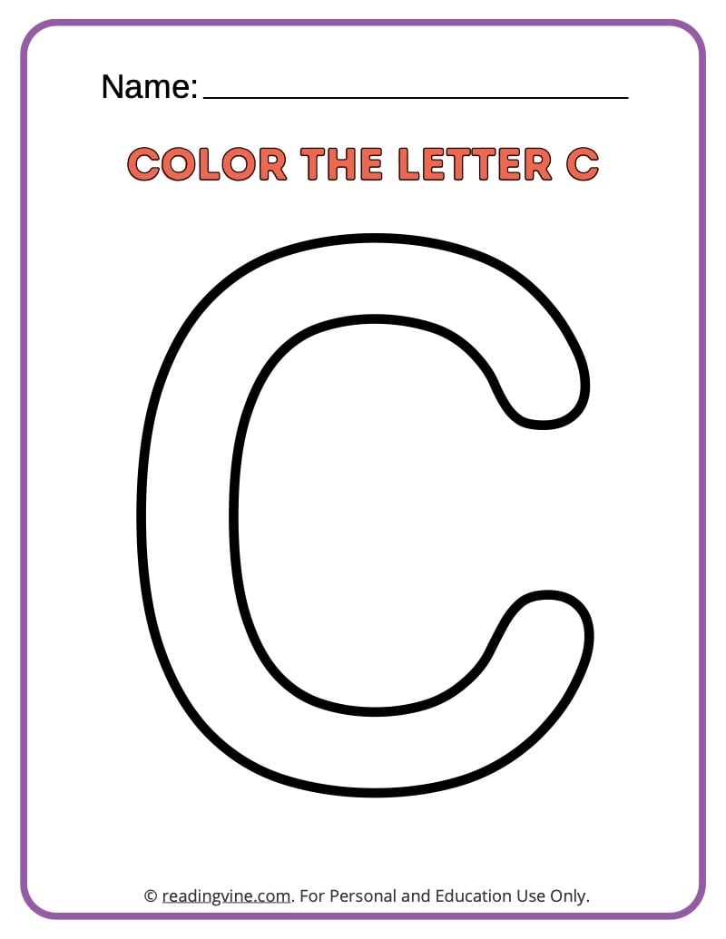 Letter C Worksheets For Preschool Free Printable