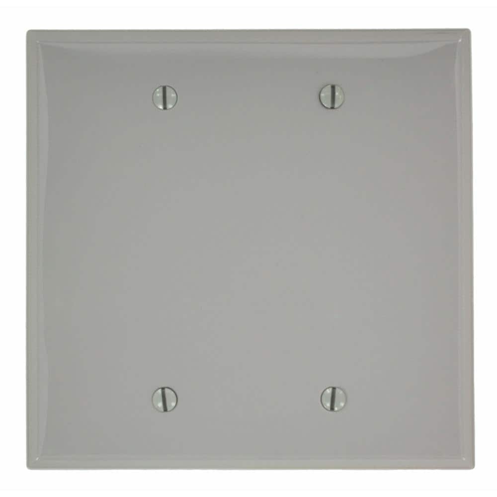 Leviton 2 Gang Gray Blank Plate Nylon Midway Midsize Wall Plate 1 Pack PJ23 GY PJ23 GY The Home Depot