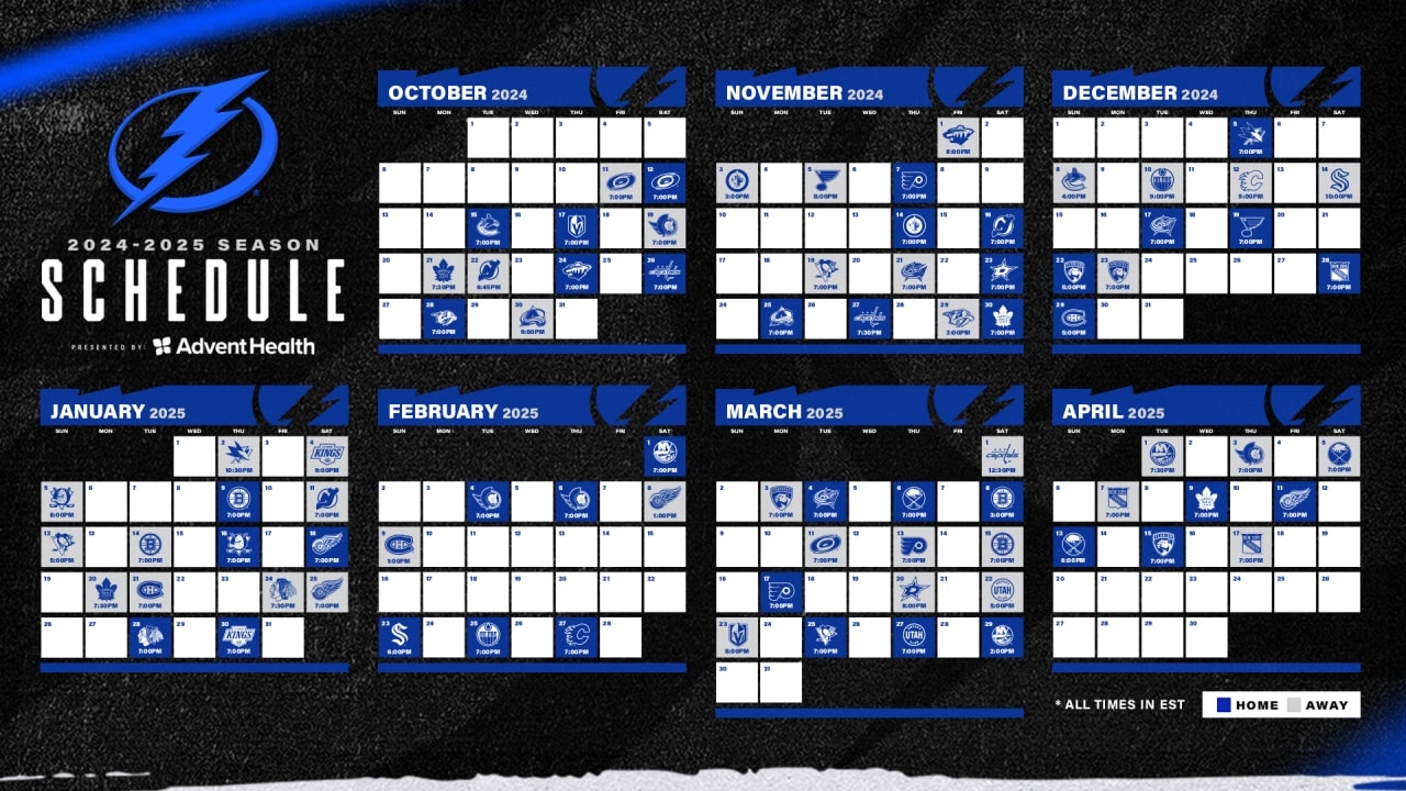 Lightning Announce 2024 25 Regular Season Schedule Presented By AdventHealth Tampa Bay Lightning