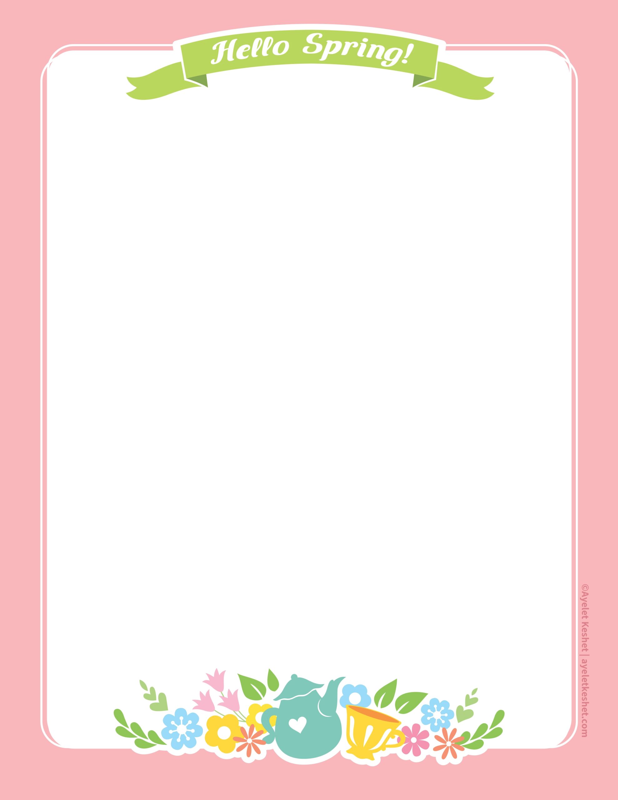 Lovely Free Printable Stationery Paper For Spring Ayelet Keshet