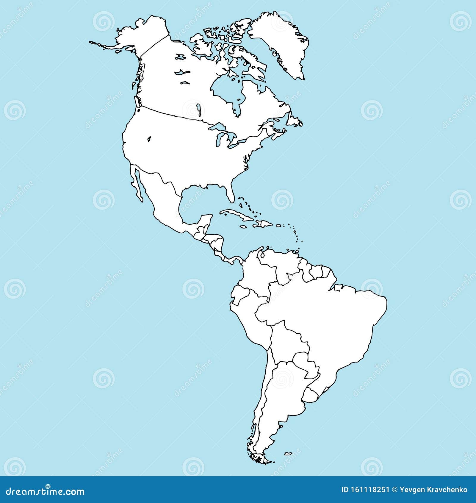 Map Of North And South America Vector Illustration Outline Map Of South America North America Hand Drawn Atlas Globe Map Stock Illustration Illustration Of Drawn Cuba 161118251