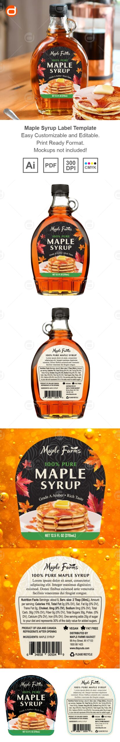 Free Printable Maple Syrup Labels